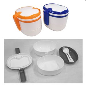 FG-250 Plastic 3 Tier 2 Tone Lunch Box With Fork And Spoon