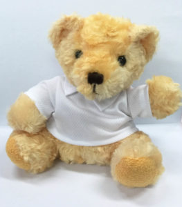 FG-800 17cm Light Brown Fury Teddy Bear with round neck shirt