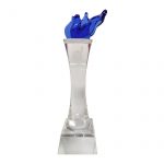 Torch-shaped crystal trophy